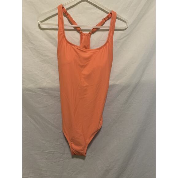 Women's Kona Sol Bathing Suit One Piece Size L 12-14 Coral Adjustable Straps NWT - Picture 1 of 10